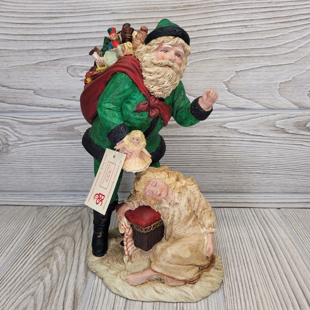 Noontidings Santa Sleeping‎ Child Doll Exclusive B. Shackman Christmas Decor Vtg
